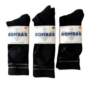 Three 3 Pairs Of Bombas Socks New With Tags Sizes L And XL Black Gray